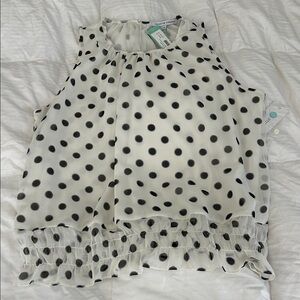 Collective Concepts Black and White Polka Dot Blouse